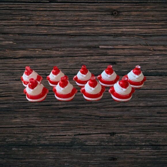 Vintage Set of 9 Santa Light Covers - Picture 5 of 5